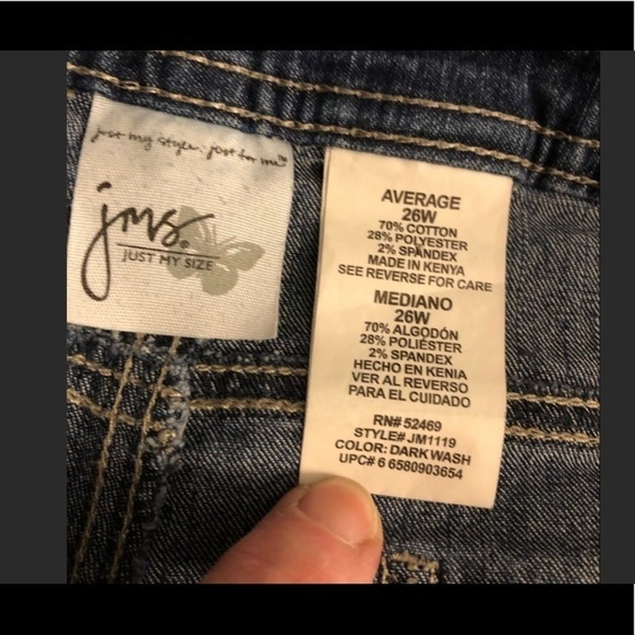Just My Size Shorts Plus Size 26W Average Jean - Picture 3 of 5